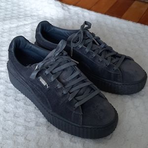 Puma x Fenty by Rihanna Gray Velvet Creepers,9.5